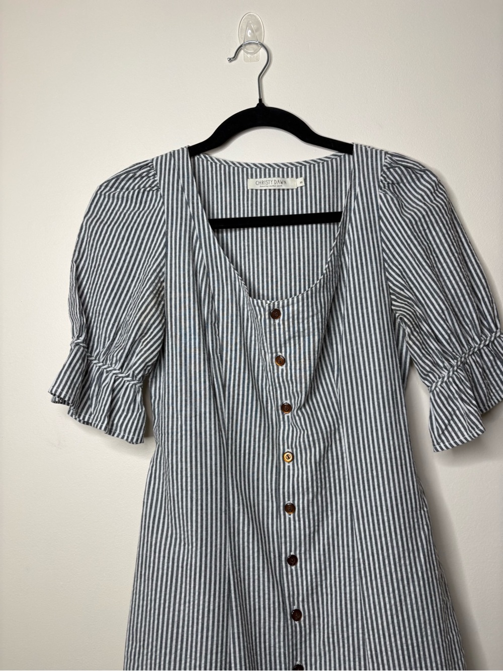 Christy Dawn The Lennon Dress In Pewter Stripe - Picture 4 of 7